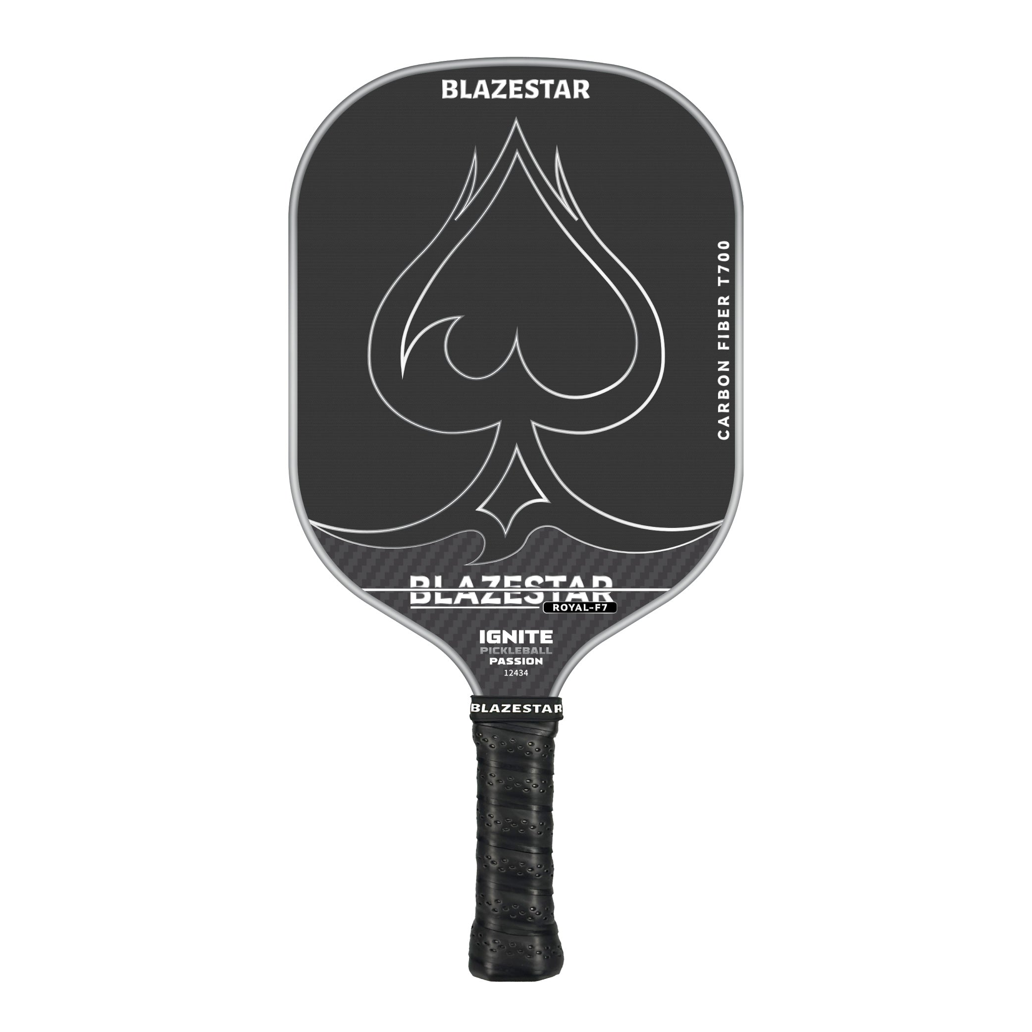(現貨) BLAZESTAR ROYAL-F7 T700 專業碳纖維匹克球拍 - 黑桃